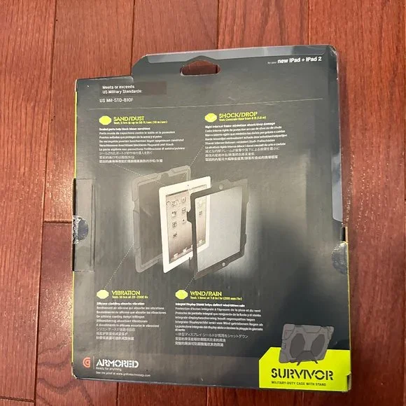 Survivor iPad Case Military Duty Case W/Stand New iPad + iPad 2 Black - Picture 2 of 8